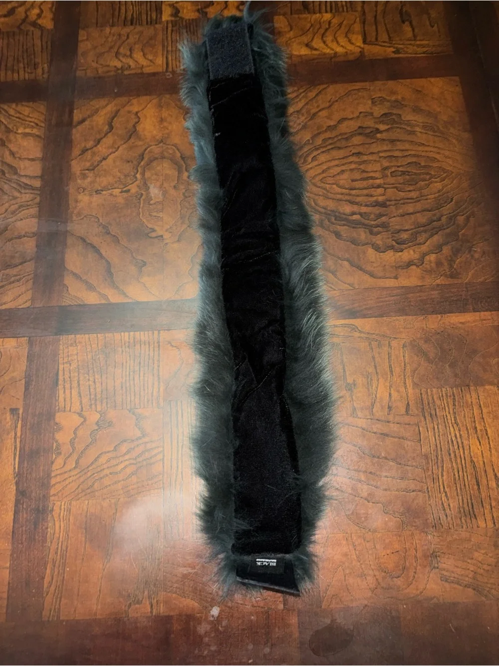 Plush Dark Green Fox Fur Accent Scarf - for jacket,coat or sweater